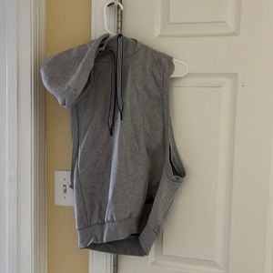 Grey muscle cut athletic adidas workout shirt